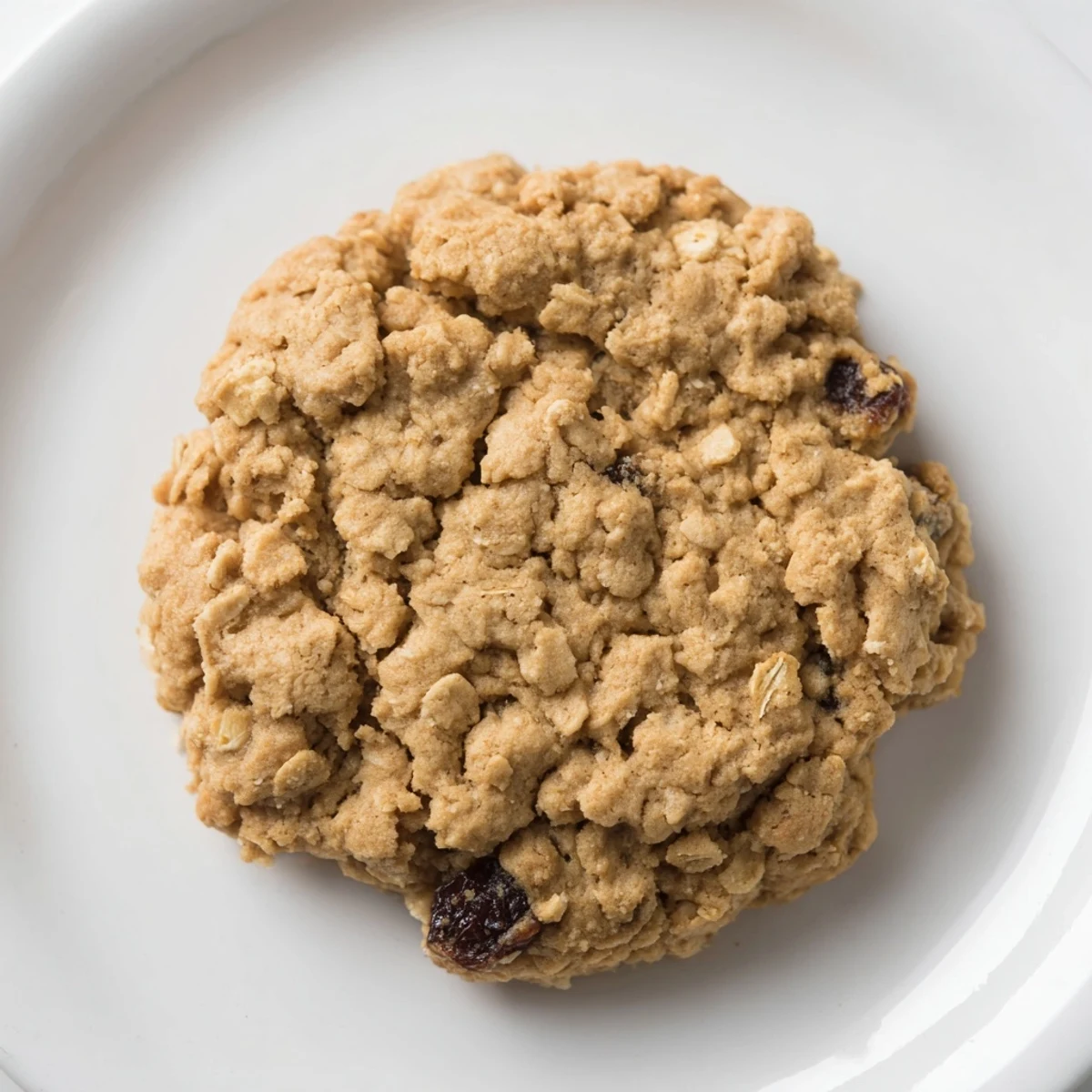 Warm, golden chewy oatmeal raisin cookies piled high, ready to share on a plate.