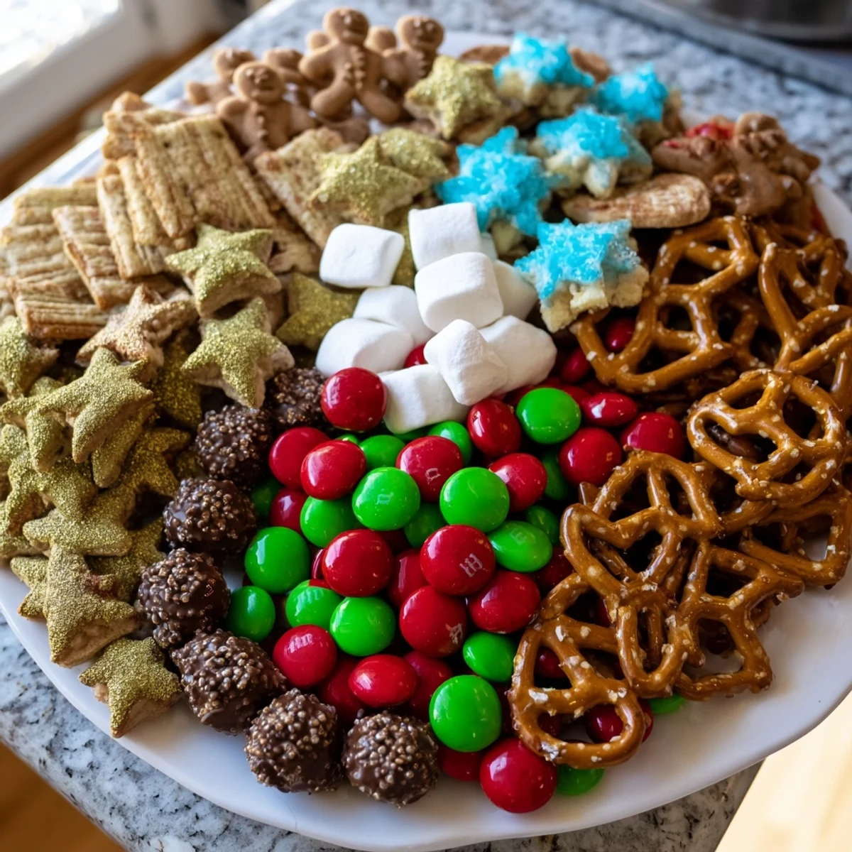 A vibrant Santa's Sack Candy Avalanche bursting with colorful candies and festive holiday treats.