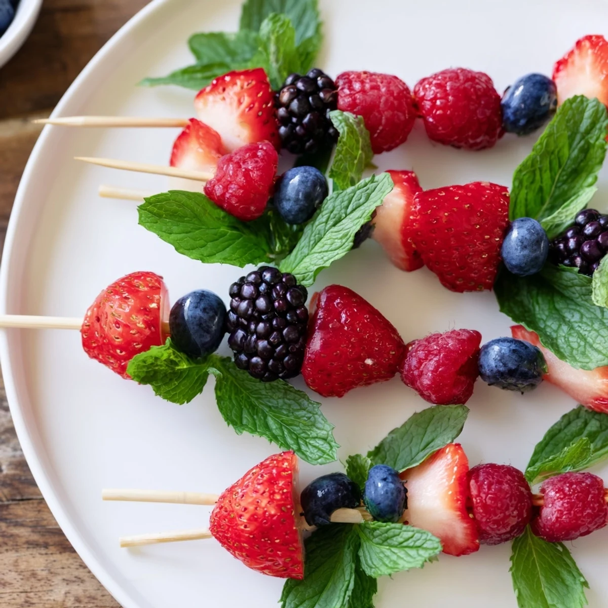 Simple Berry Mint Skewers