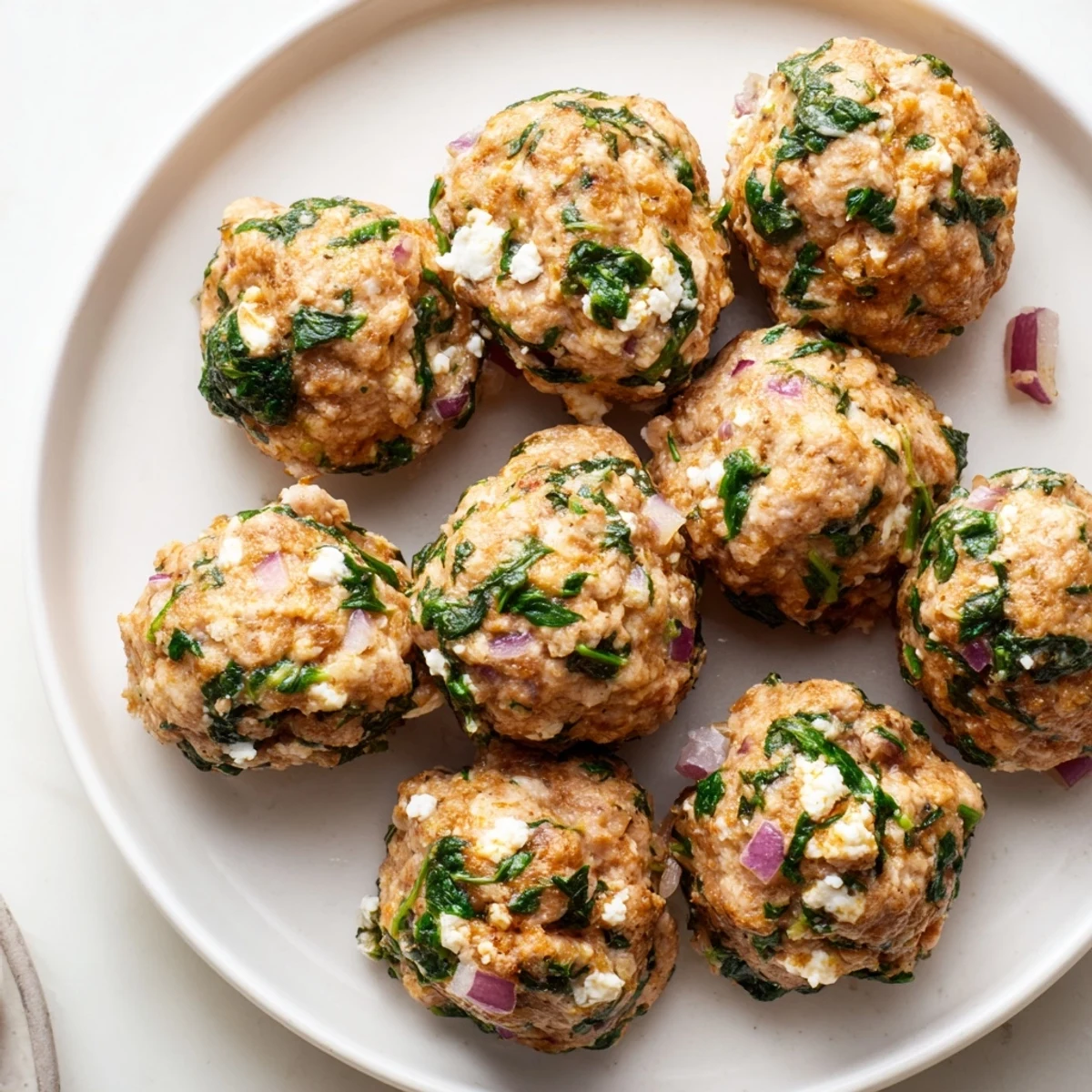 Spinach Feta Turkey Meatballs