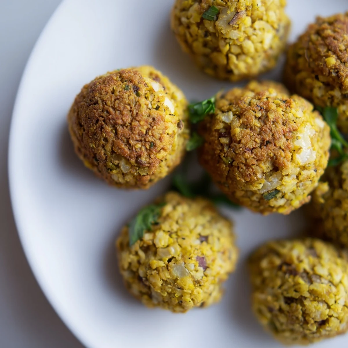 Crispy golden Levantine falafel balls, a flavorful vegan snack ready to be served.