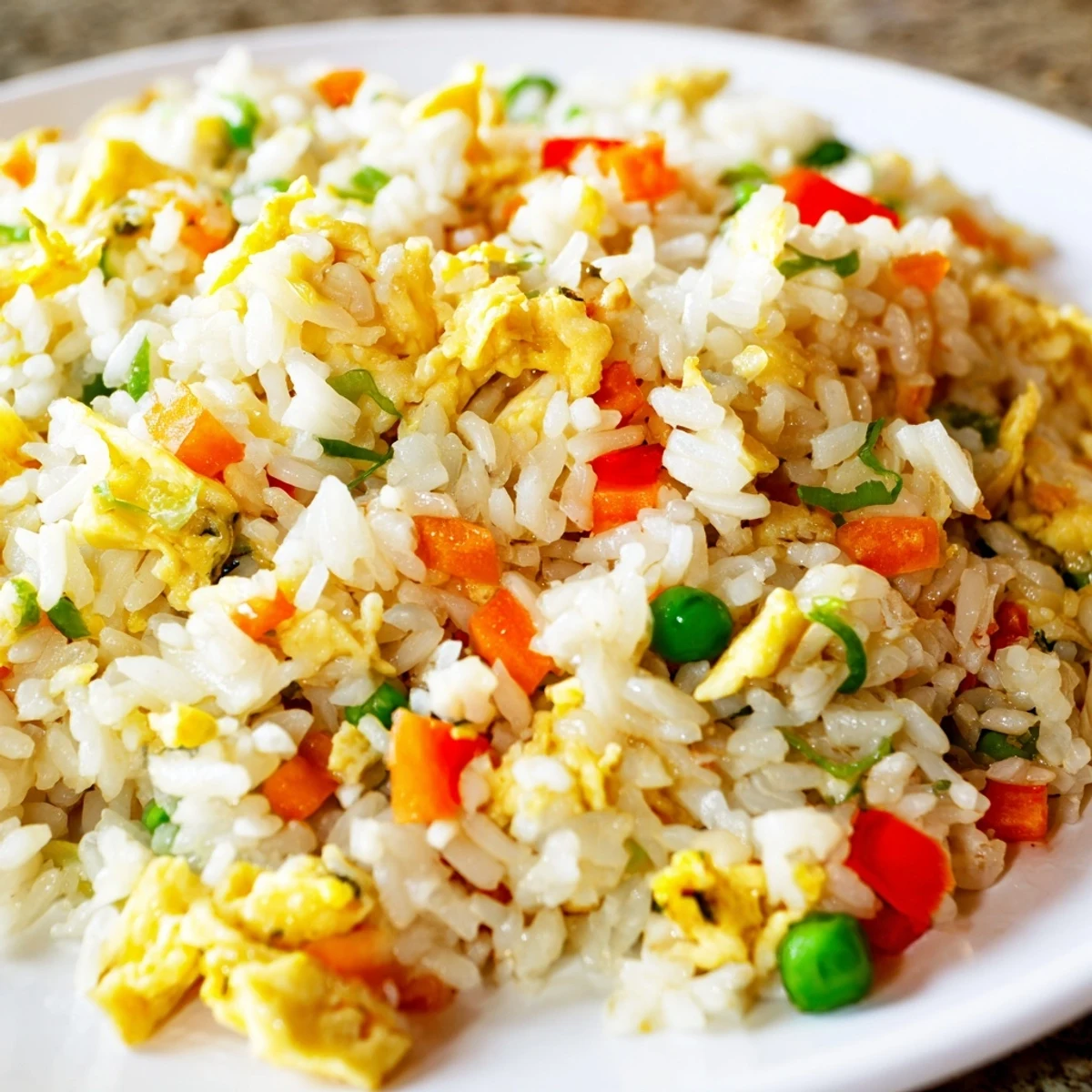 Garnished with fresh scallions, this vegetarian Egg Fried Rice is a comforting Asian-inspired main dish.