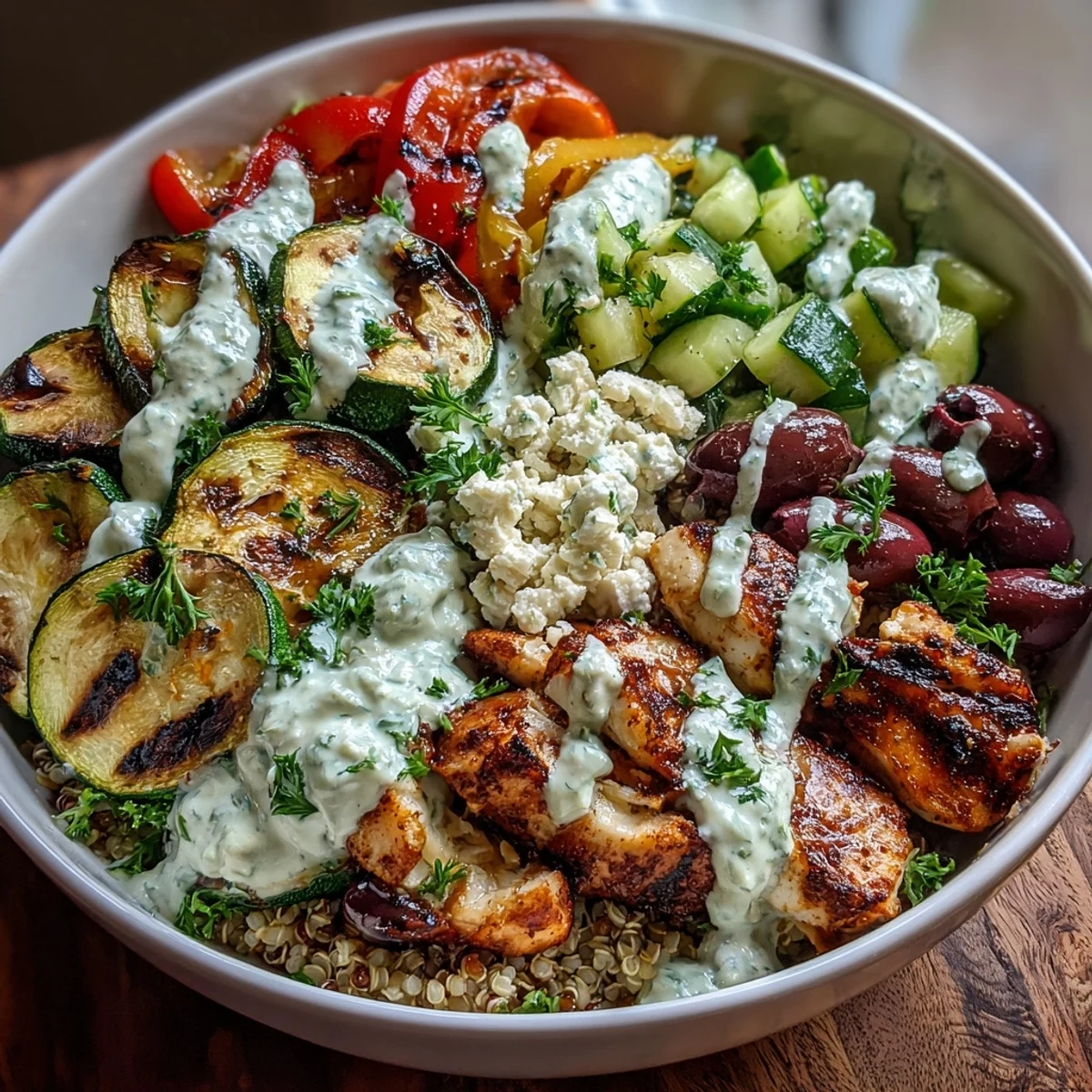 Healthy Grilled Mediterranean Bowl
