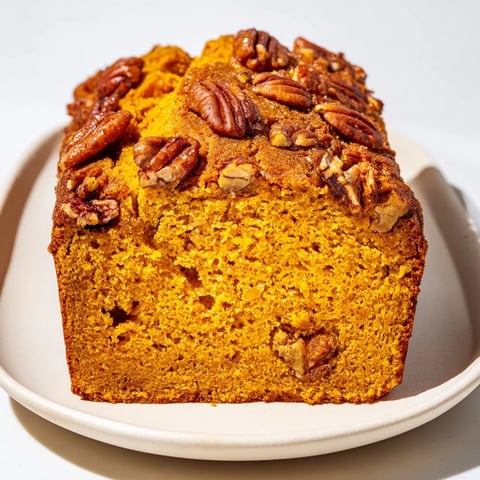 A slice of warm Weekend Cabin-Style Sweet Potato and Pecan Loaf, moist and richly spiced, ready to enjoy.