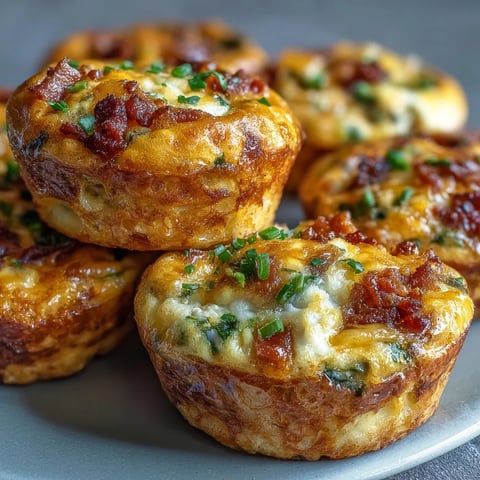 Freshly baked Breakfast Egg Muffins with melted cheddar, crumbled bacon, and vibrant bell peppers in a muffin tin.