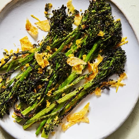 This fresh, bright broccolini salad features lemon-kissed, perfectly charred broccolini and shaved Parmesan.