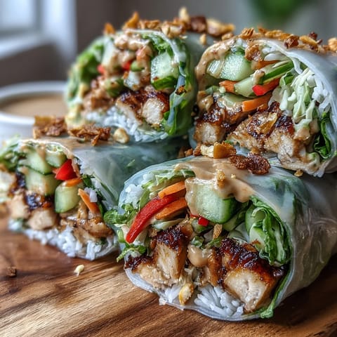 A vibrant Rice Paper Roll Bowl showcases silky rice paper shards, crisp julienned carrots, cucumber, and red cabbage tossed with fresh mint.