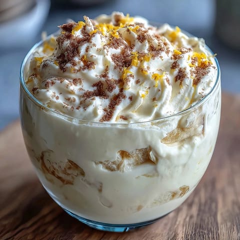 Elegant limoncello tiramisu cups layered with lemon-infused mascarpone cream and ladyfinger biscuits, topped with fresh lemon zest.