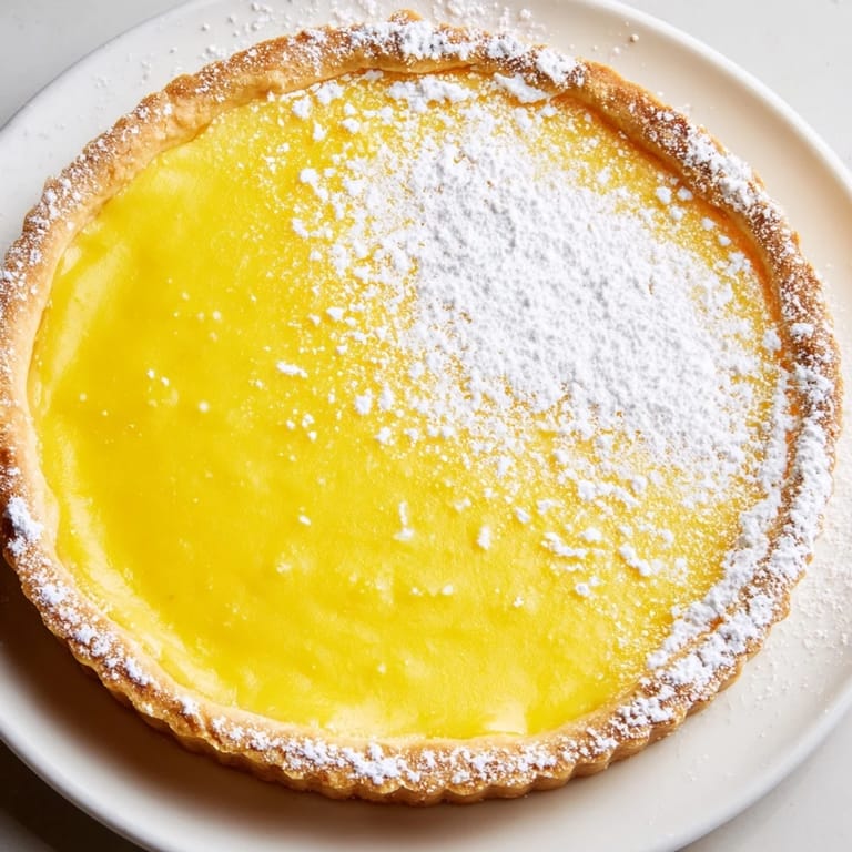 This elegant Home Plate Saffron and Vanilla Custard Tart has a creamy, rich vanilla and saffron filling.