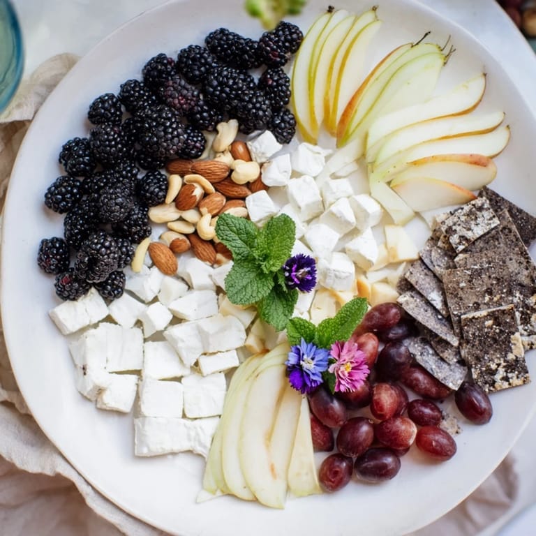 Beautifully arranged Yin-Yang Balance board with contrasting textures and flavors for an ideal appetizer.