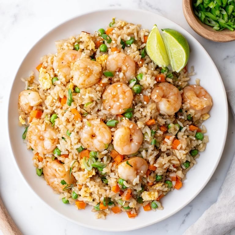 Quick and easy Shrimp Garlic Fried Rice, a flavorful weeknight dinner sensation.