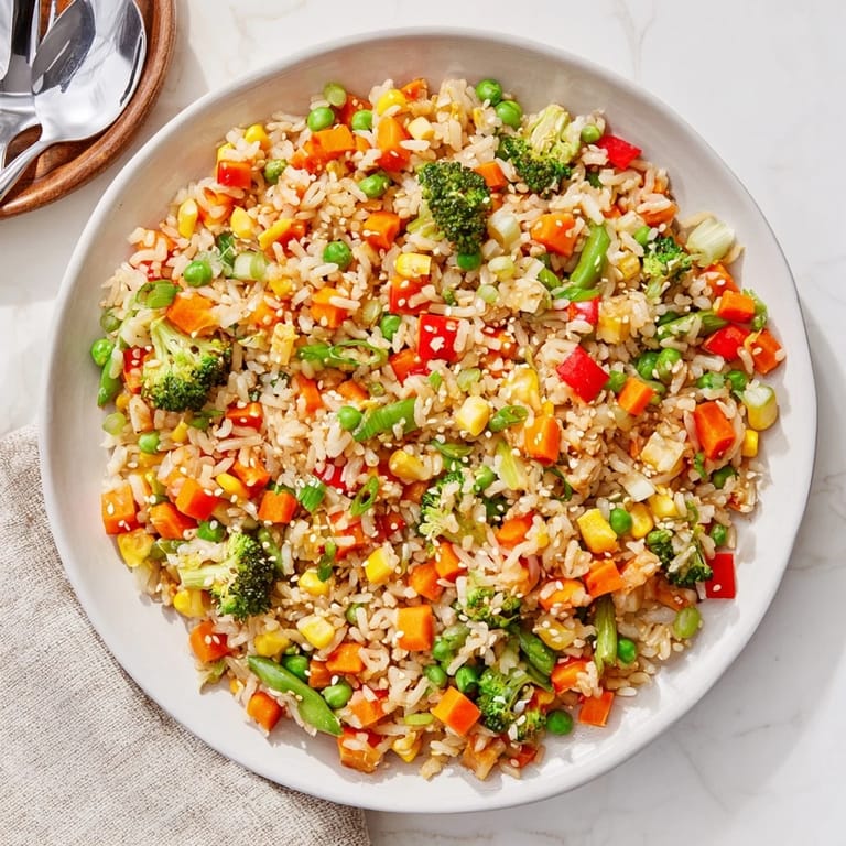 Garnished with fresh green onions and sesame seeds, this stir-fry makes a perfect vegetarian weeknight dinner.