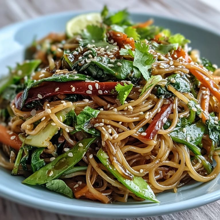 Healthy Kelp Noodle Stir-Fry, a quick, satisfying, low-calorie vegan meal.