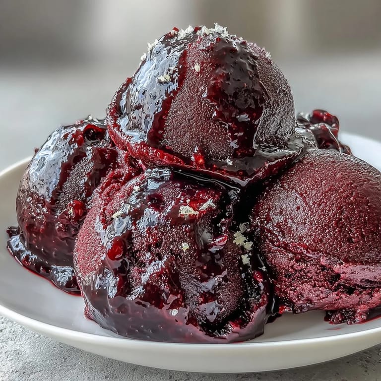 The vivid, deep purple dessert features a smooth texture and refreshing tartness.