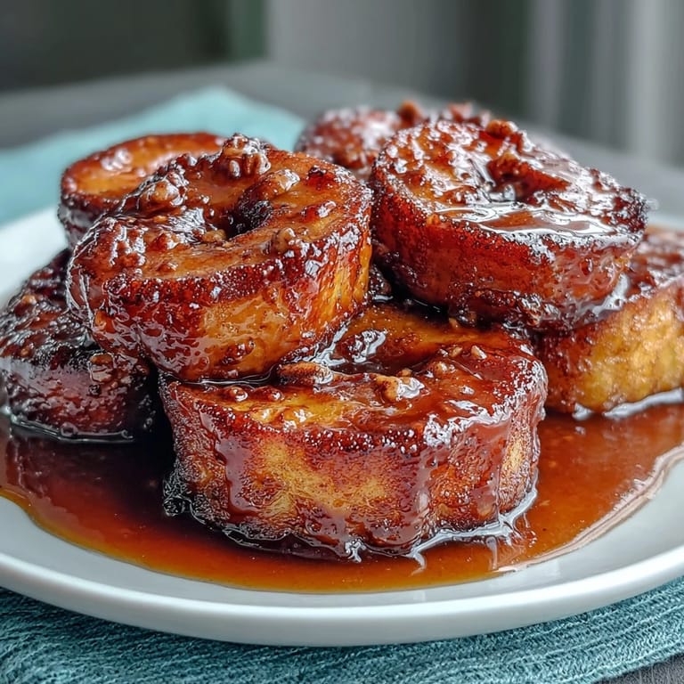 Golden sweet potatoes glazed in buttery brown sugar syrup, a tender and spiced holiday side dish.
