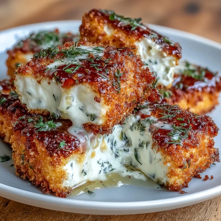 Warm baked feta cubes coated in seasoned breadcrumbs, served with lemon zest and parsley.  