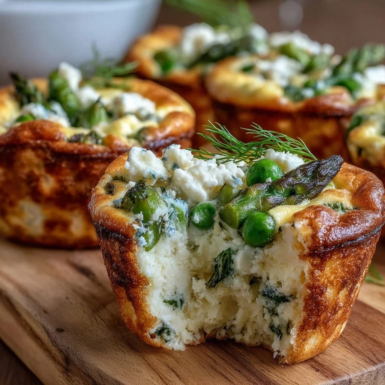 Savory spring frittata muffins packed with red peppers, dill, and creamy cheese for a protein-rich vegetarian snack.