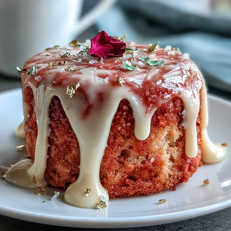 Taste the romance: Bridal Shower Rosé Velvet Cake adorned with edible gold accents.
