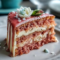 Elegant Rosé Velvet Cake, glossy with shimmering gold drip, perfect for celebrations.
